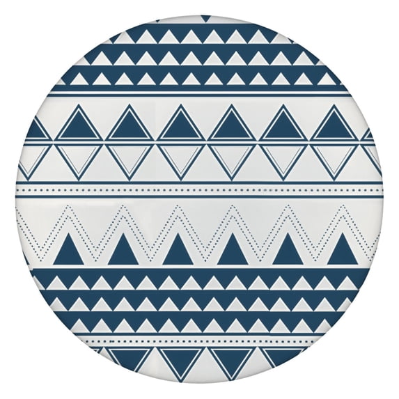 44in Round Tablecloth with Elastic Edge, Waterproof Fitted Table Cover for 36-44" Tables, Boho Theme Polyester Reusable Table Cloths Wipe Clean for Picnic, Dining, Outdoor Use and Party Decor