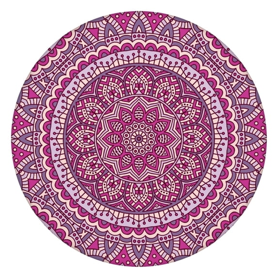 44in Round Tablecloth with Elastic Edge, Waterproof Fitted Table Cover for 36-44" Tables, Floral Theme Polyester Reusable Table Cloths Wipe Clean for Picnic, Dining, Outdoor Use and Party Decor