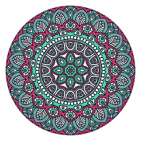 44in Round Tablecloth with Elastic Edge, Waterproof Fitted Table Cover for 36-44" Tables, Floral Theme Polyester Reusable Table Cloths Wipe Clean for Picnic, Dining, Outdoor Use and Party Decor