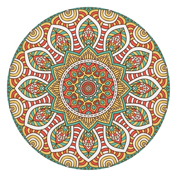 44in Round Tablecloth with Elastic Edge, Waterproof Fitted Table Cover for 36-44" Tables, Floral Theme Polyester Reusable Table Cloths Wipe Clean for Picnic, Dining, Outdoor Use and Party Decor