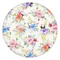 thumbnail image 1 of 44in Round Tablecloth with Elastic Edge, Waterproof Fitted Table Cover for 36-44" Tables, Floral Theme Polyester Reusable Table Cloths Wipe Clean for Picnic, Dining, Outdoor Use and Party Decor, 1 of 7