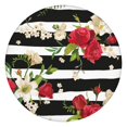 thumbnail image 1 of 44in Round Tablecloth with Elastic Edge, Waterproof Fitted Table Cover for 36-44" Tables, Floral Theme Polyester Reusable Table Cloths Wipe Clean for Picnic, Dining, Outdoor Use and Party Decor, 1 of 7