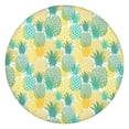 thumbnail image 1 of 44in Round Tablecloth with Elastic Edge, Waterproof Fitted Table Cover for 36-44" Tables, Pineapple Theme Polyester Reusable Table Cloths Wipe Clean for Picnic, Dining, Outdoor Use and Party Decor, 1 of 7