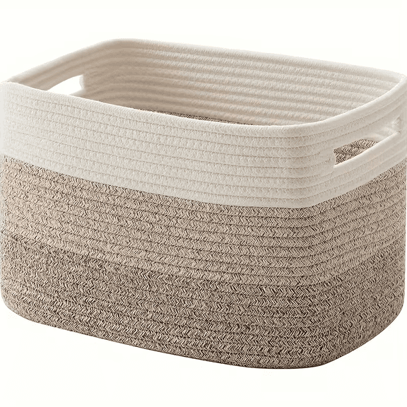 44l Woven Storage Basket, Shelf Organizer Bin for Blankets, Toys, Books & Clothing, Pretty Short Laundry Hamper