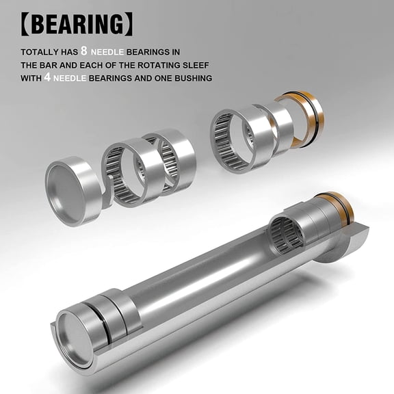 44lb Olympic Barbell - Stainless Steel, Knurled Grip, 16 Inches Sleeve Length, Chrome Finish