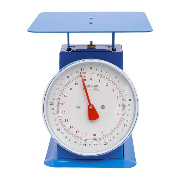 44lbs/20kg Mechanical Kitchen Scale, Mechanical Dial Scale with 9.84 x 9.84 Inch Weighing Pan, Food Scale for Small Shops, Food Markets, Restaurants, Supermarkets