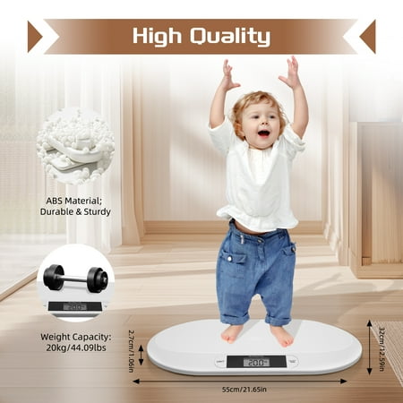 44lbs Baby Weighing Scale with Tare Function Three Units (kg/pounds/stones) LCD Display