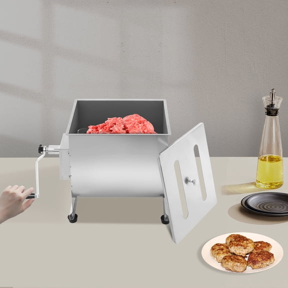 44lbs Stainless Steel Manual Meat Mixer, Commercial Tilting Mixer, Sausage Mixer Machine, Free Standing
