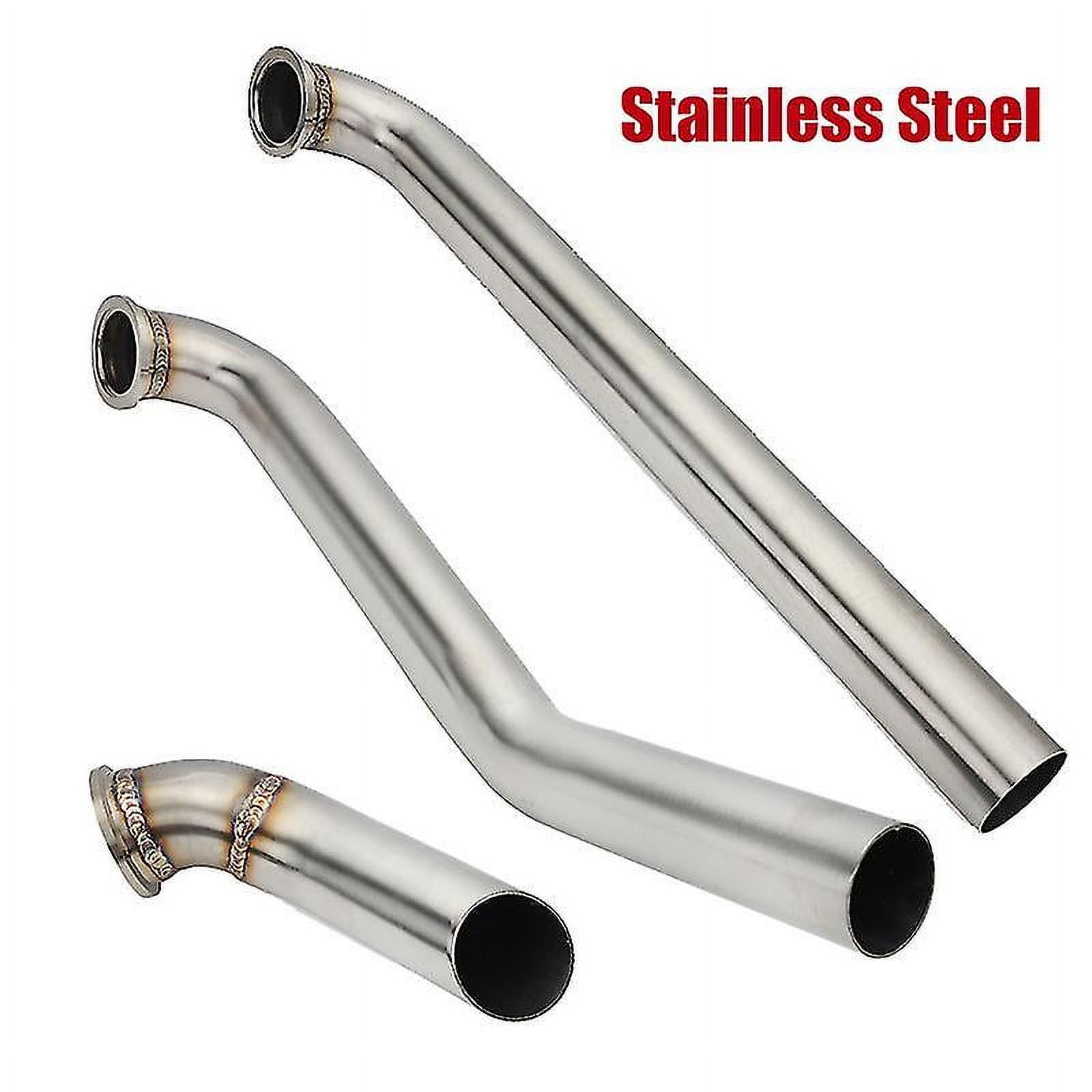 OBX Racing Sports 44mm V-Band Dump Pipe For External Wastegate - 21" Stainless Steel, Polished