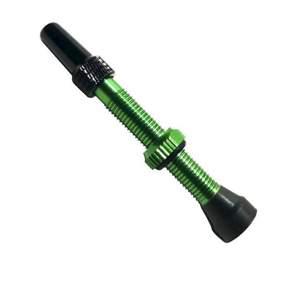 44mm Tubeless Green Presta Valve Stem with Removable Core and Aluminum Dust Cap