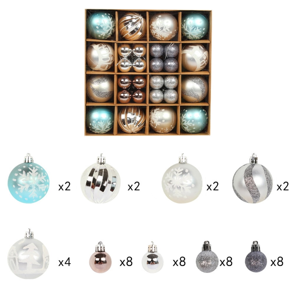 44pcs Christmas Ball Gift Box Set Multicolor Christmas Tree Ornaments