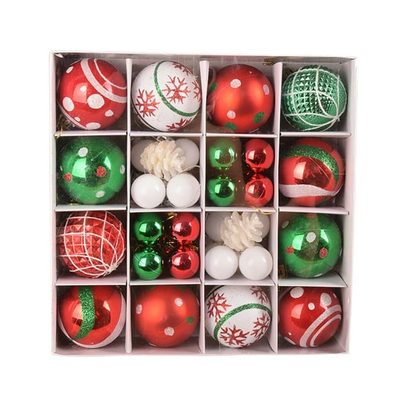 44pcs Christmas Ball Ornaments Set Shatterproof Plastic Christmas Tree Decorations Bling Bling Hanging Baubles for Xmas Holiday Wedding Party Home Decor