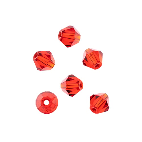 44pcs Crystal Lane DIY Bicone 7in 8mm Transparent Red 2 glass bead Strands for Jewelry Making, DIY Crafts & Decorations