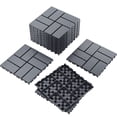 thumbnail image 1 of 44Pack Plastic Interlocking Deck Tiles,  Patio Deck Tile, 12"x12" Indoor Outdoor Non-Slip and Waterproof Patio Floor Decking Tiles for Garden Yard Walkway Balcony Porch Poolside, 1 of 6