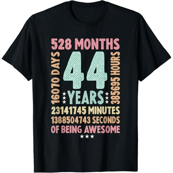 44th Birthday 44 Years Old Vintage Retro - 44 yr old T-Shirt