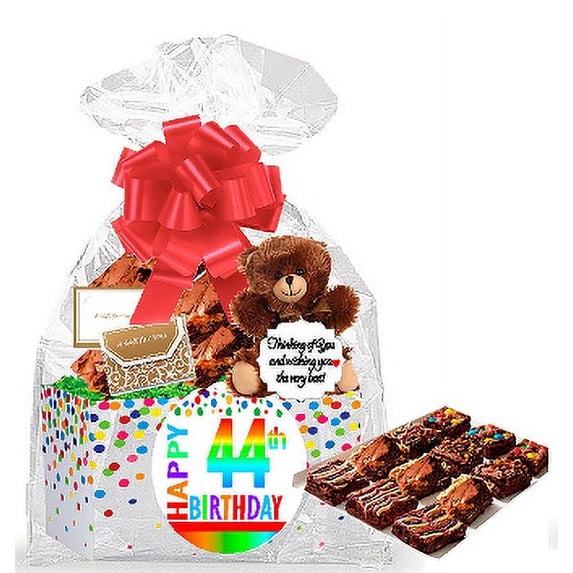 44th Birthday / Anniversary Gourmet Food Gift Basket Chocolate Brownie Variety Gift Pack Box (Individually Wrapped) 12pack