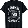 thumbnail image 1 of 44th Birthday Legends Were Born In January 1981 T-Shirt, 1 of 3