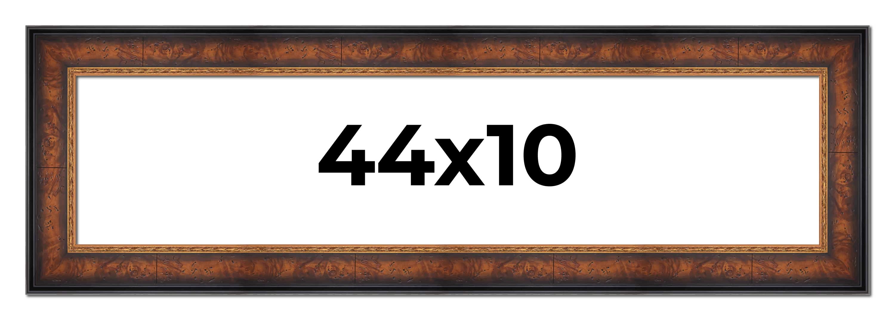 44x10 Frame Brown Walnut Gold Ornate Trim Solid Wood Plein Air Picture ...