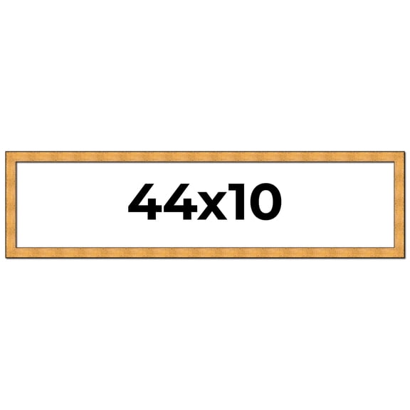 44x10 Frame Gold Rustic Solid Wood Picture Frame | 1.25 Inch Wide Moulding | Rustique Gold