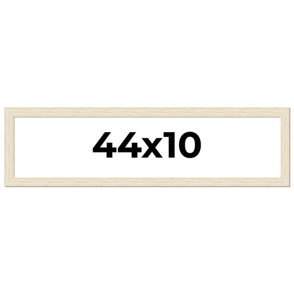 44x10 Frame White Barnwood Picture Frame Includes UV Acrylic Plexiglass, Acid Free Foam Backing