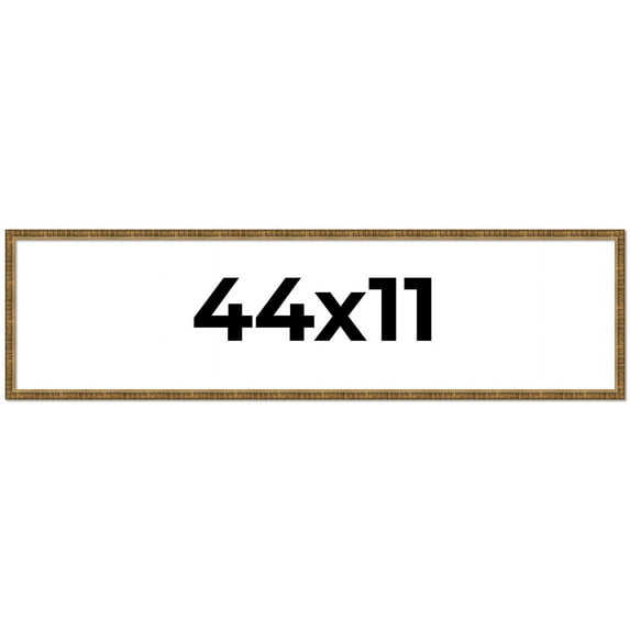 44x11 Frame Gold Solid Wood Picture Frame - Complete Modern Photo Frame Includes UV Acrylic