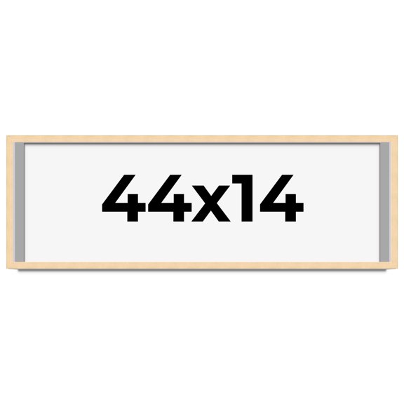 44x14 Frame Natural Wood Picture Frame | 0.75 Inch Moulding Width | with UV Acrylic Plexiglass,