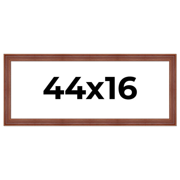 44x16 Frame Brown Old Farmhouse Waxed Board 2" Wide Wood Frame Width 2 Inches | Interior Depth 0.5