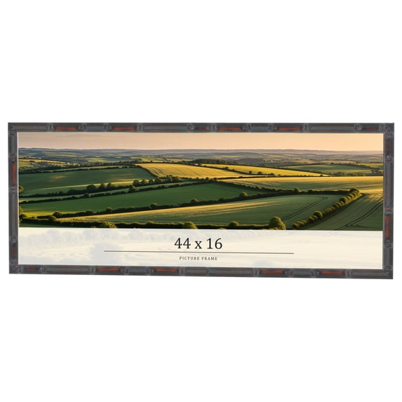 44x16 Frame Brown Bamboo with Dark Coffee/Walnut Finish | Solid Wood Picture Frame Width 0.75