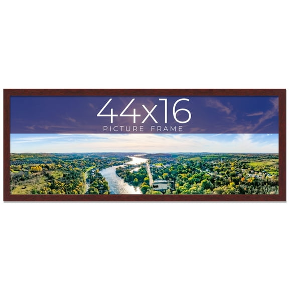 44x16 Frame Brown Solid Wood Picture Frame Width 0.75 Inches | Interior Frame Depth 0.5 Inches |