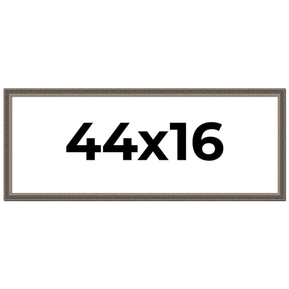 44x16 Frame Silver Real Wood Picture Frame Width 1.25 Inches | Interior Frame Depth 0.5 Inches |