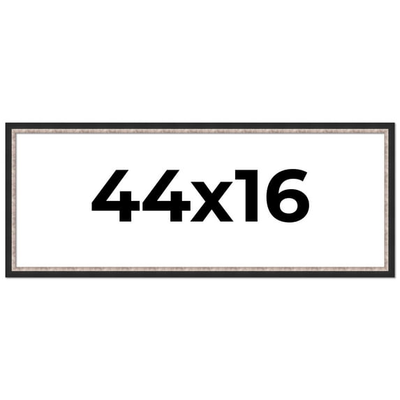 44x16 Frame Silver Real Wood Picture Frame Width 1.25 Inches | Interior Frame Depth 0.75 Inches |