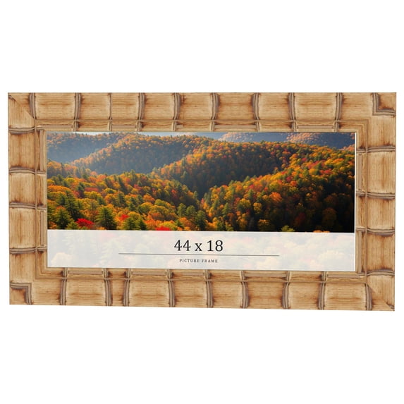 44x18 Frame Beige Real Wood Picture Frame Width 3 inches | Interior Frame Depth 0.5 inches |