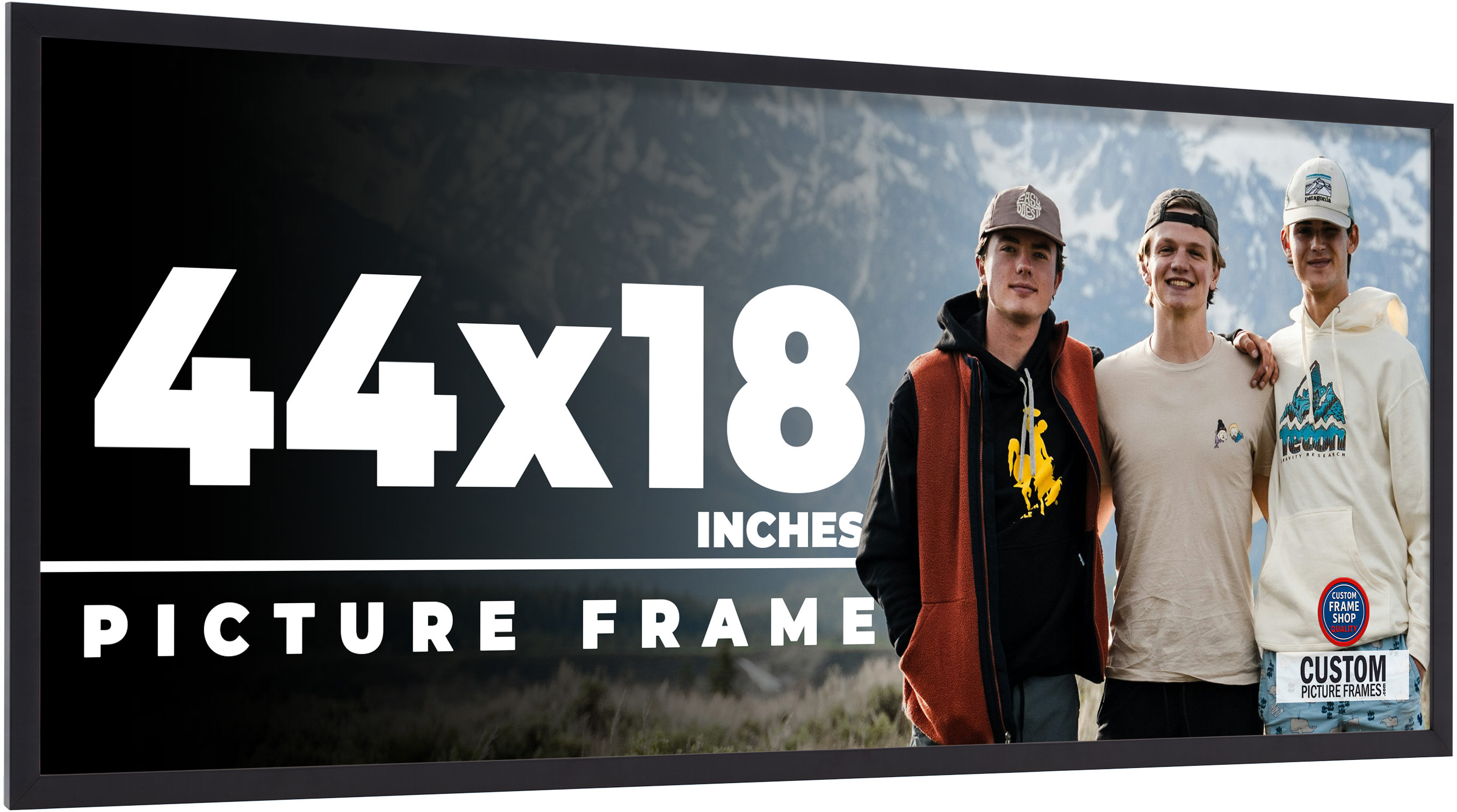 44x18 Frame Black Real Wood Picture Frame Width 0.75 inches | Interior ...