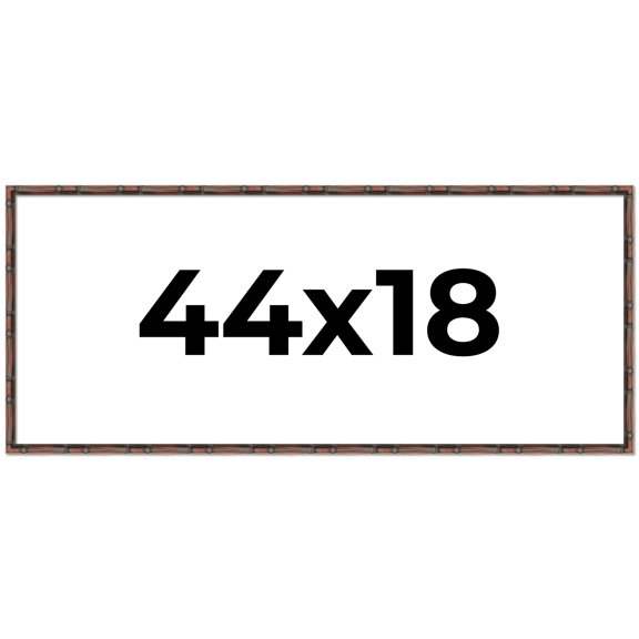 44x18 Frame Brown Bamboo with Dark Coffee/Walnut Finish | Solid Wood Picture Frame Width 0.75