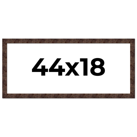 44x18 Frame Brown Burl Real Wood Picture Frame Width 1.625 Inches | Interior Frame Depth 0.5 Inches