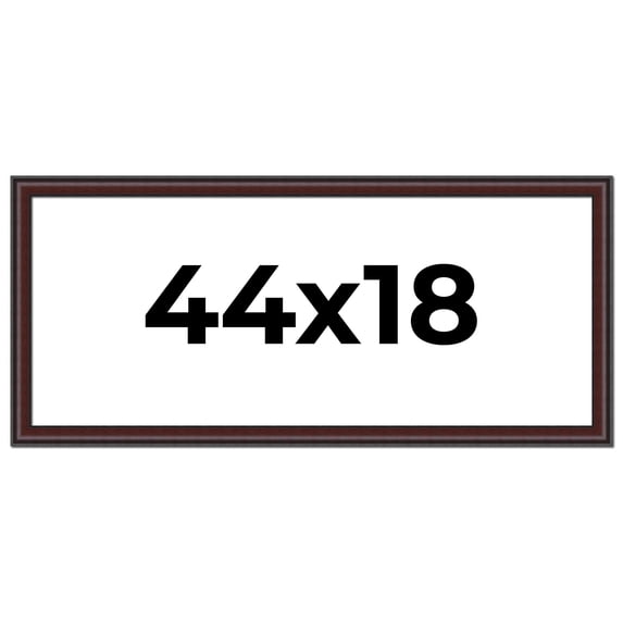 44x18 Frame Brown Round Mahogany Solid Wood Picture Frame | 1.625 Inch Moulding Width | with UV