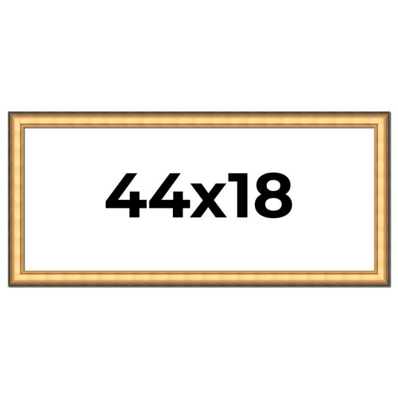 44x18 Frame Gold Plein Aire Solid Wood Picture Frame Width 2 Inches | Interior Frame Depth 0.5