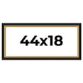thumbnail image 1 of 44x18 Frame Gold Real Wood Picture Frame Width 2.25 Inches | Interior Frame Depth 0.5 Inches |, 1 of 8