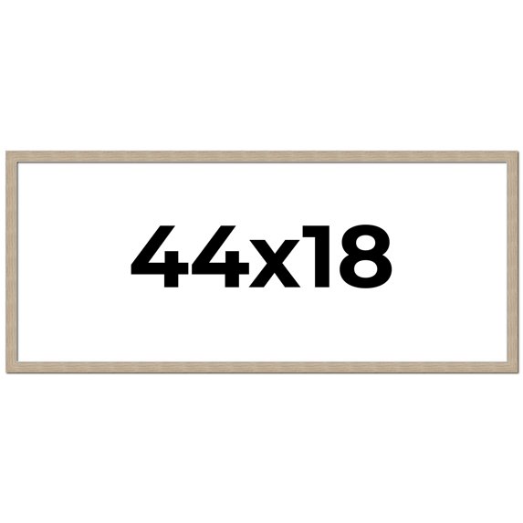 44x18 Frame Grey Solid Wood Picture Frame Width 1 Inches | Interior Frame Depth 0.5 Inches |