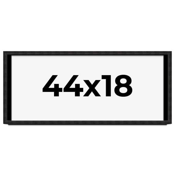 44x18 Shadow Box Black Rustic Barnwood Display Frame | 1.125 Inch Deep | 0.875 Inch Moulding Width