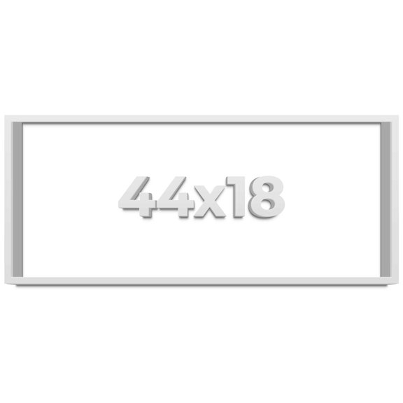 44x18 Shadow Box Frame White | 1 Inches Deep Real Wood Contemporary Shadowbox Display Frame | UV
