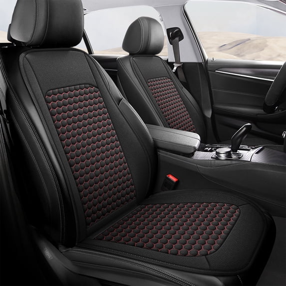 44x19.3 Inch Car Seat Cushion, Backrest Support Pad, Breathable Cooling Pad, All-Season Universal Full Set for Car Truck SUV Driving(1Set, Red)