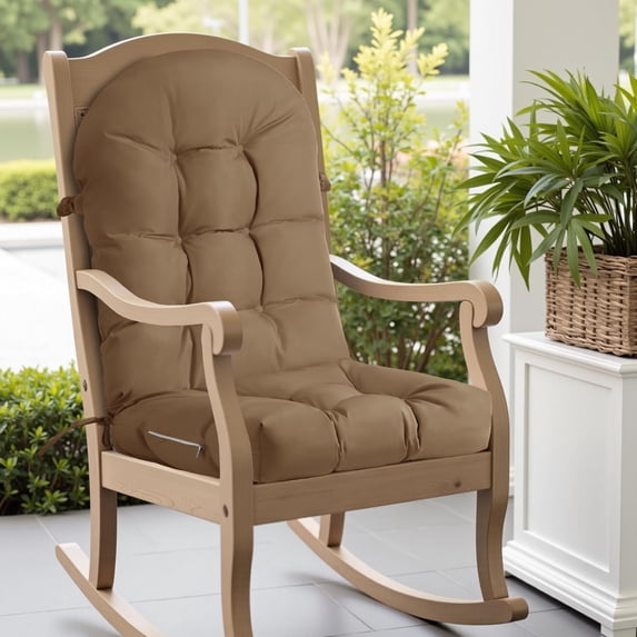 44x19x4 Inch High Back Rocking Chair Cushion, Thick Waterproof Patio Chair Cushion for Outdoor and Indoor Use