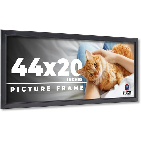 44x20 Frame Black Passaggi Solid Wood Picture Frame Width 1.5 Inches | Interior Depth 0.5 Inches |