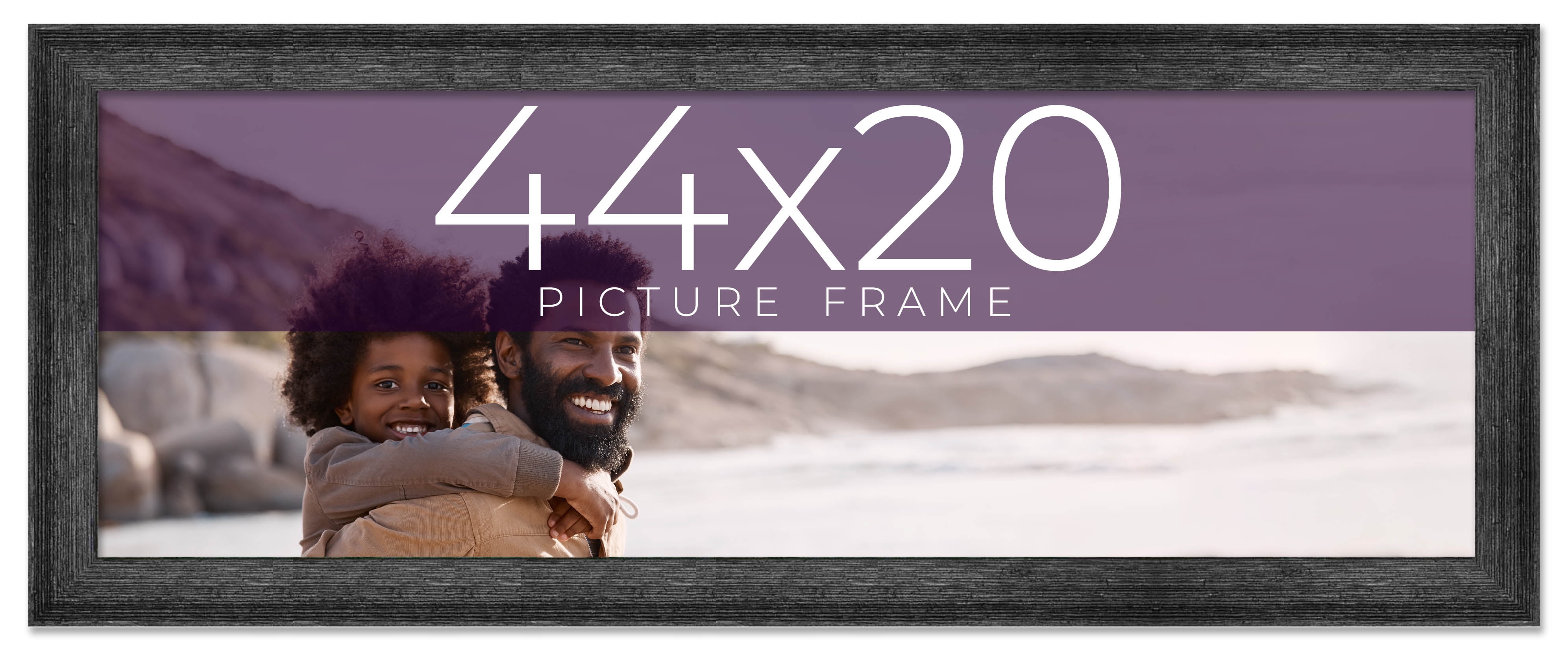 44x20 Frame Black Real Wood Picture Frame Width 1.5 inches | Interior ...