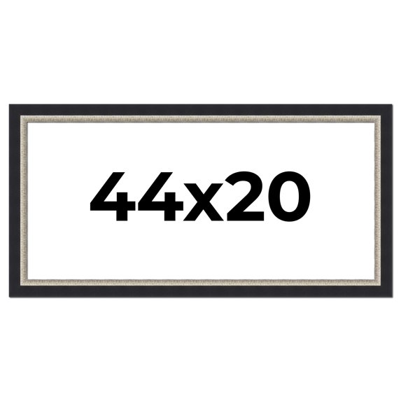 44x20 Frame Black Real Wood Picture Frame Width 2.25 Inches | Interior Frame Depth 0.5 Inches |