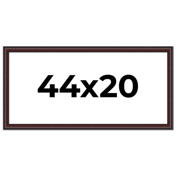 44x20 Frame Brown Round Mahogany Solid Wood Picture Frame | 1.625 Inch Moulding Width | with UV