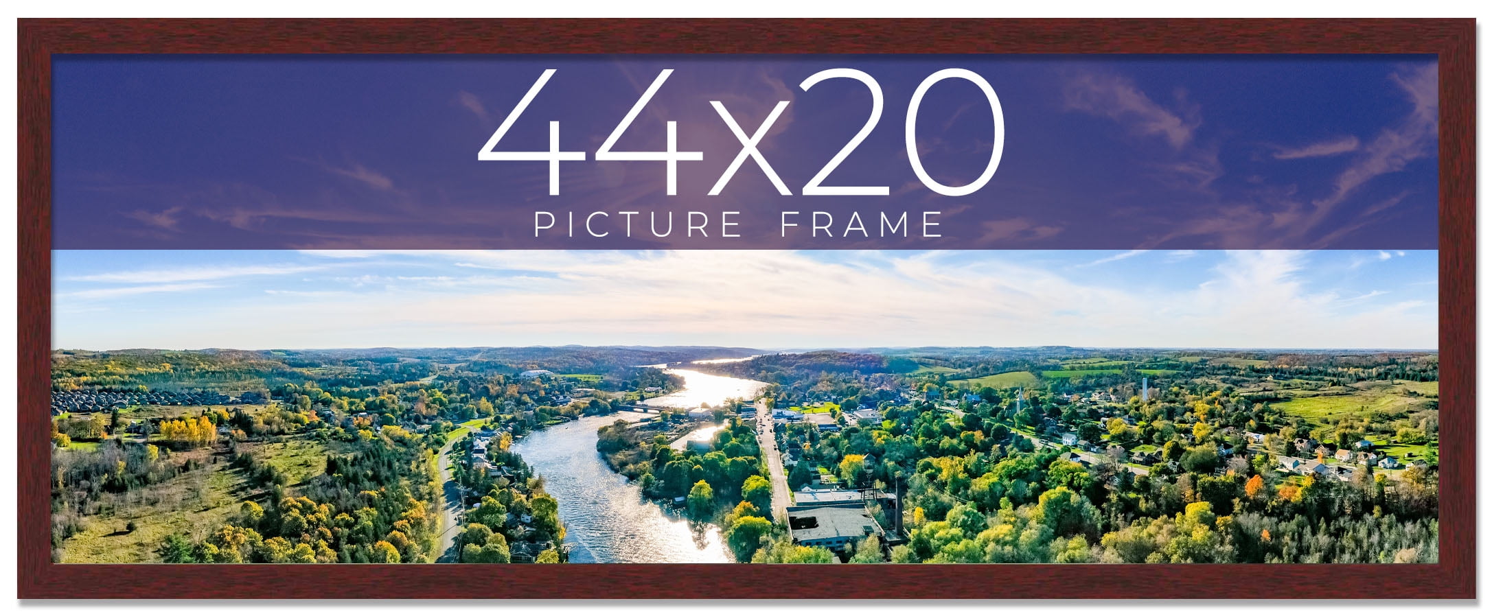 44x20 Frame Brown Solid Wood Picture Frame Width 0.75 Inches | Interior ...