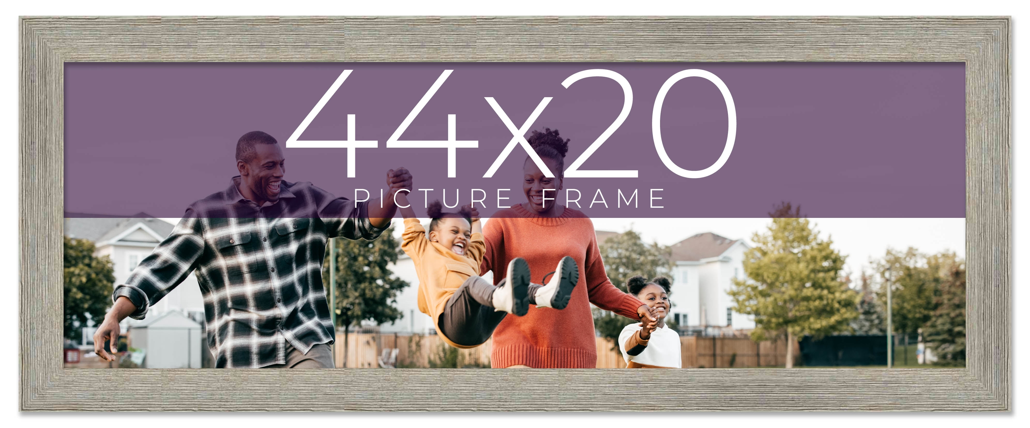 44x20 Frame Grey Real Wood Picture Frame Width 1.5 Inches | Interior ...