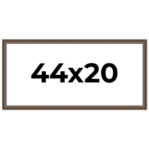 44x20 Ornate Brown Real Wood Picture Frame Width 1.5 Inches | Interior Frame Depth 0.5 Inches |